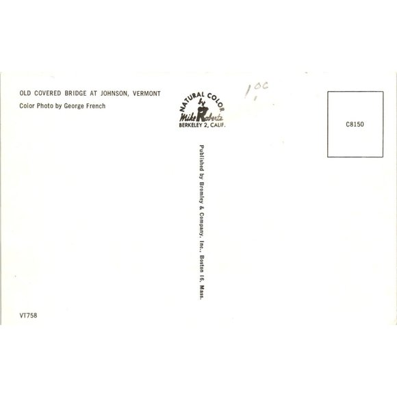 Covered Bridge Johnson Vermont Souvenir Travel Fall Leaves Postcards Vintage - Picture 2 of 2